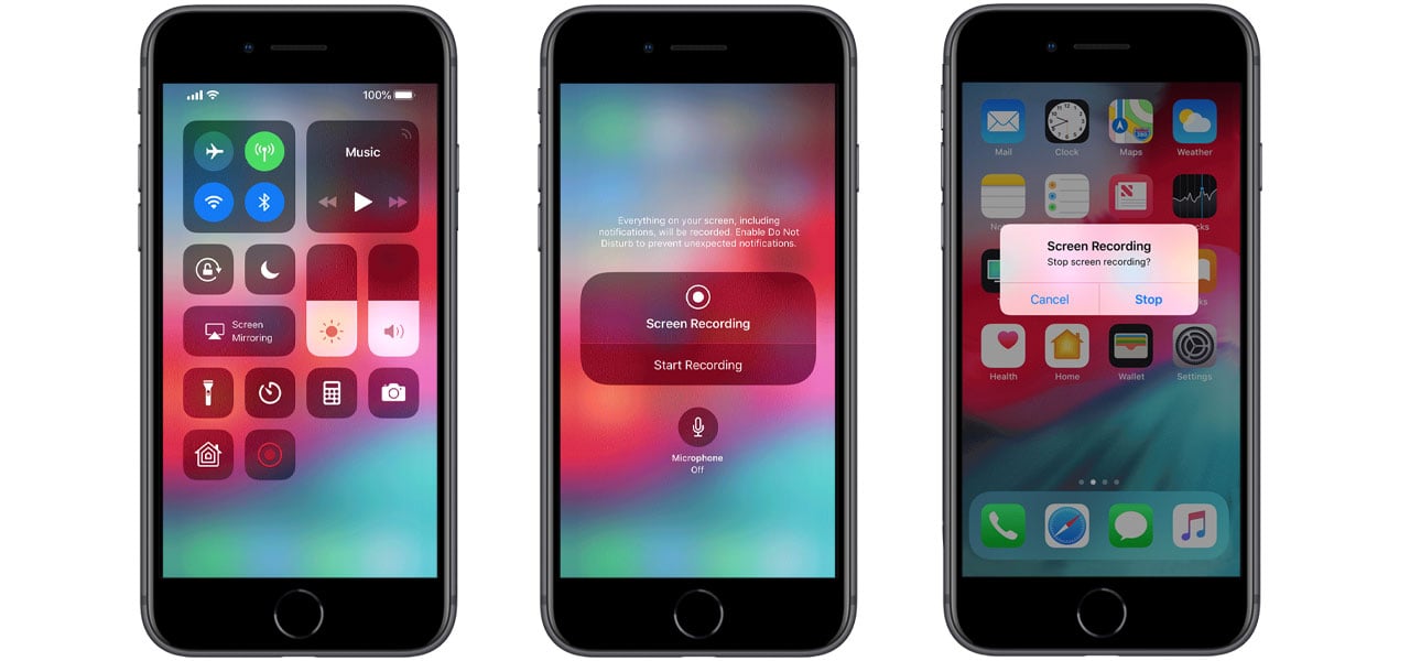 apple iphone 8 plus screen recording