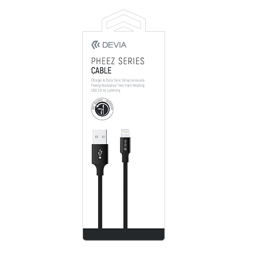 iPhone Lightning Cable 1m Black Devia Back
