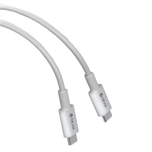 White 1M Type C to Type C Charging Cable Devia