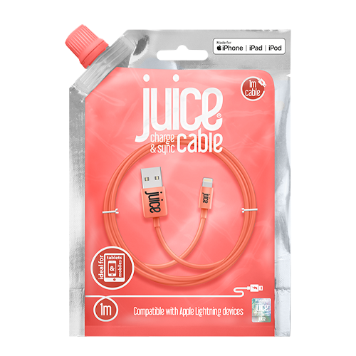 Juice 1M Lightning Cable Coral