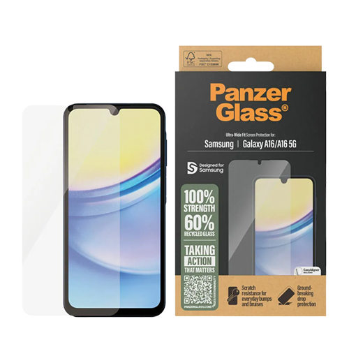 PanzerGlass Screen Protector Samsung Galaxy A16 and A16 5G Ultra-Wide Fit