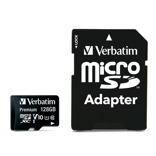 Verbatim Micro SD Memory Card & SD Adapter 128GB