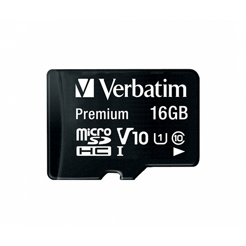 Verbatim Micro SD Memory Card & SD Adapter 64GB Front