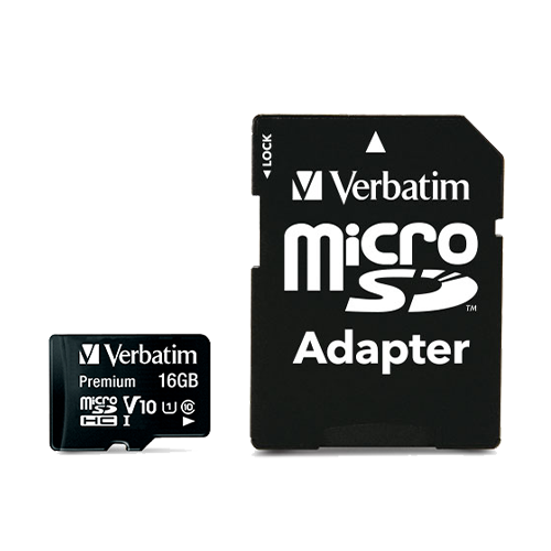 Verbatim Micro SD Memory Card & SD Adapter 64GB