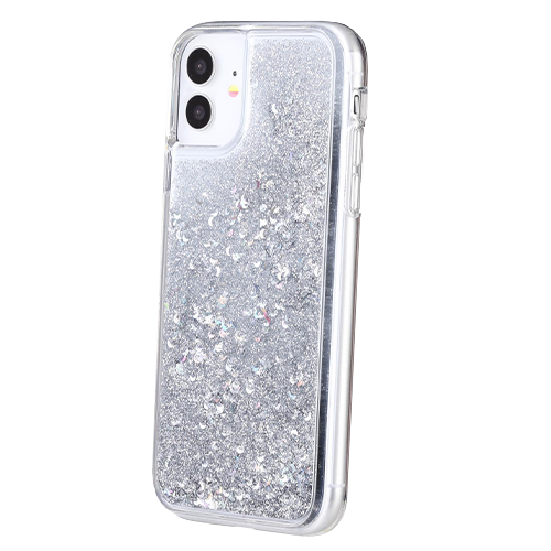iPhone 11 GlitterFall Case Xquisite Silver Front